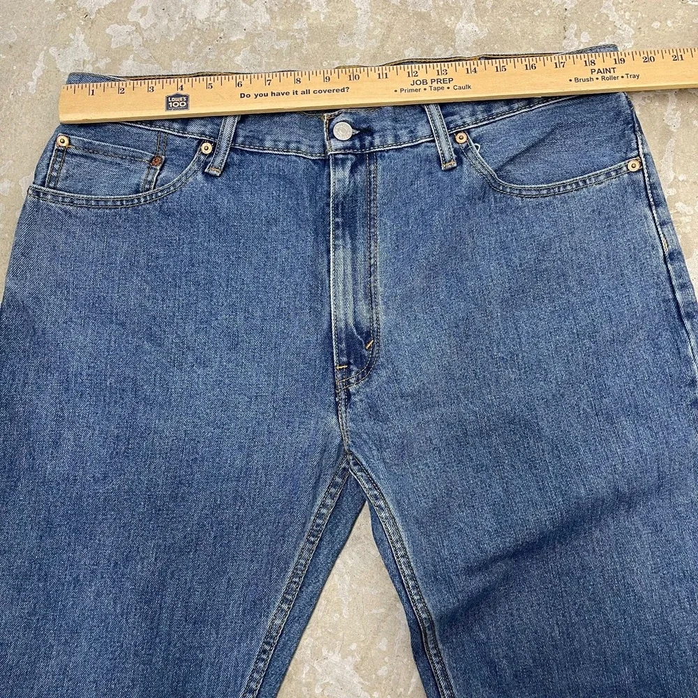 Levis Jeans Mens 38x32 Blue Pants 505 Straight Mid Rise‎ Denim Cotton Workwear